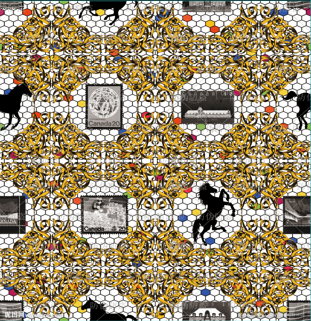 潮牌男装印花 无缝衔接