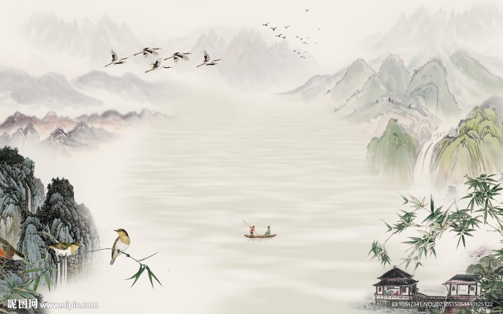 爆款新山水风景画 TIF分层