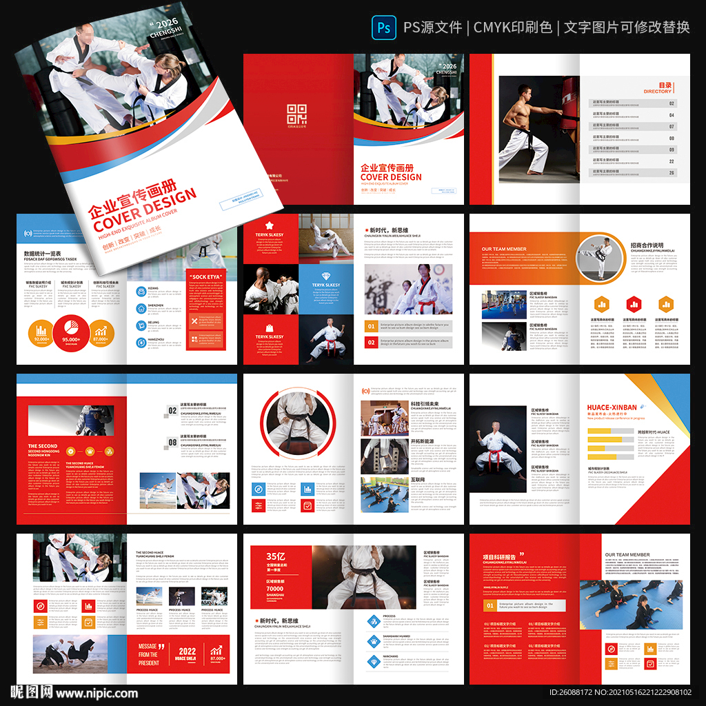 跆拳道画册 武术画册 散打画册