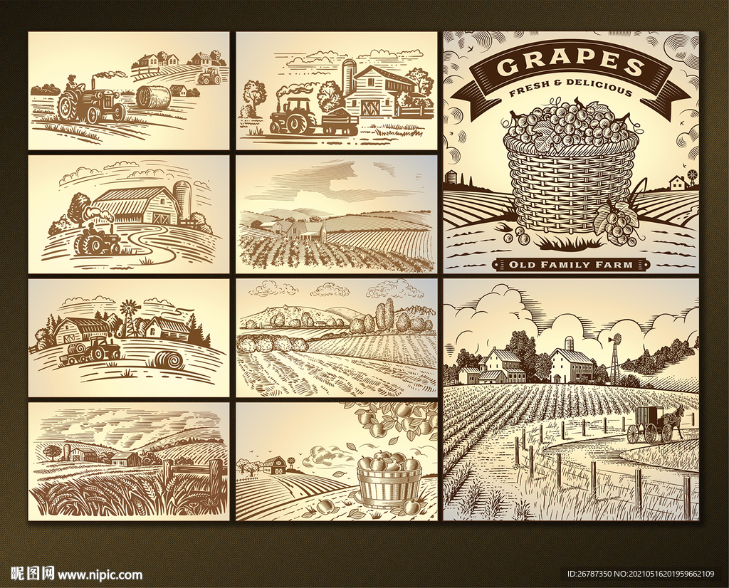 矢量欧洲田园风光