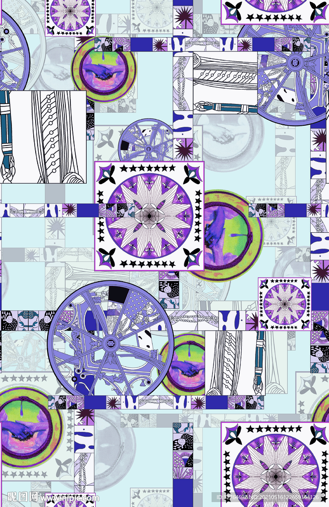 大牌花型 数码印花 