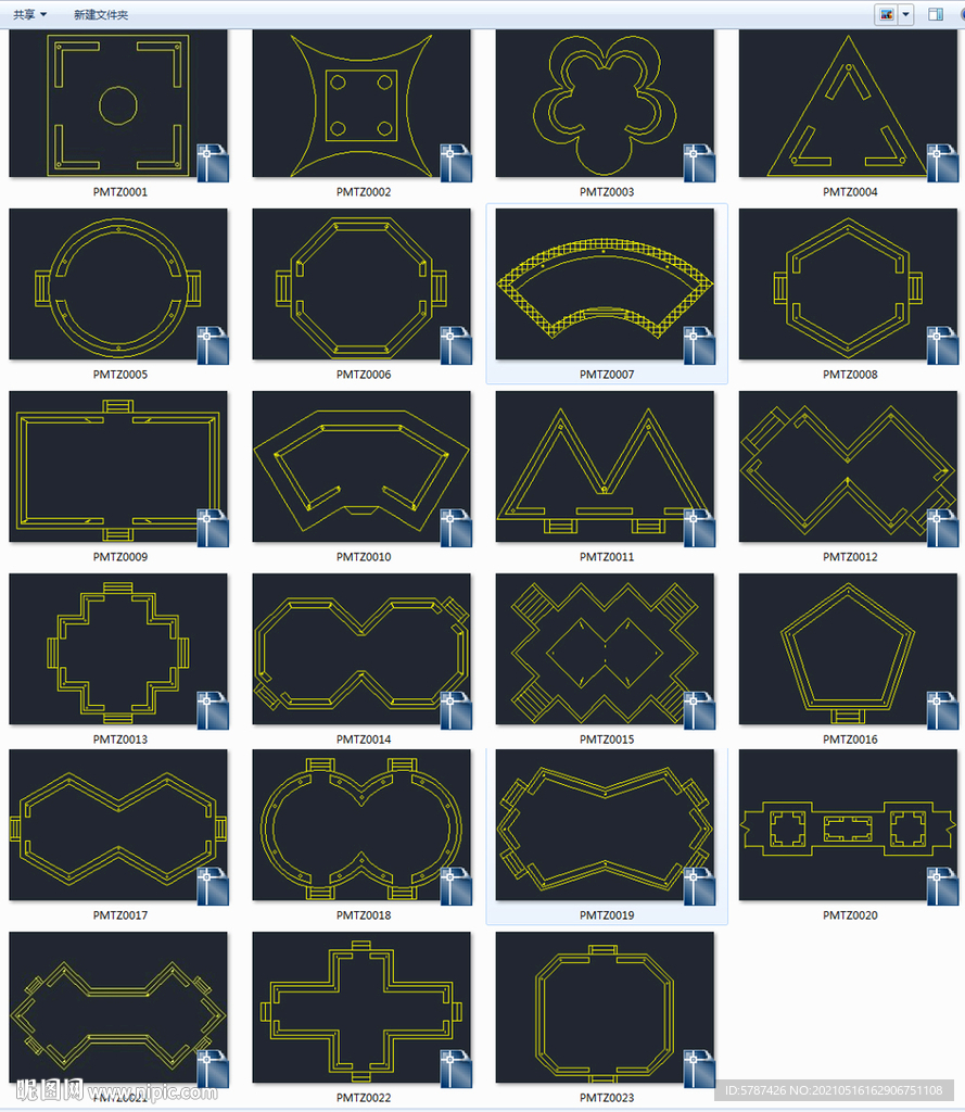  CAD常用千种图块之亭子