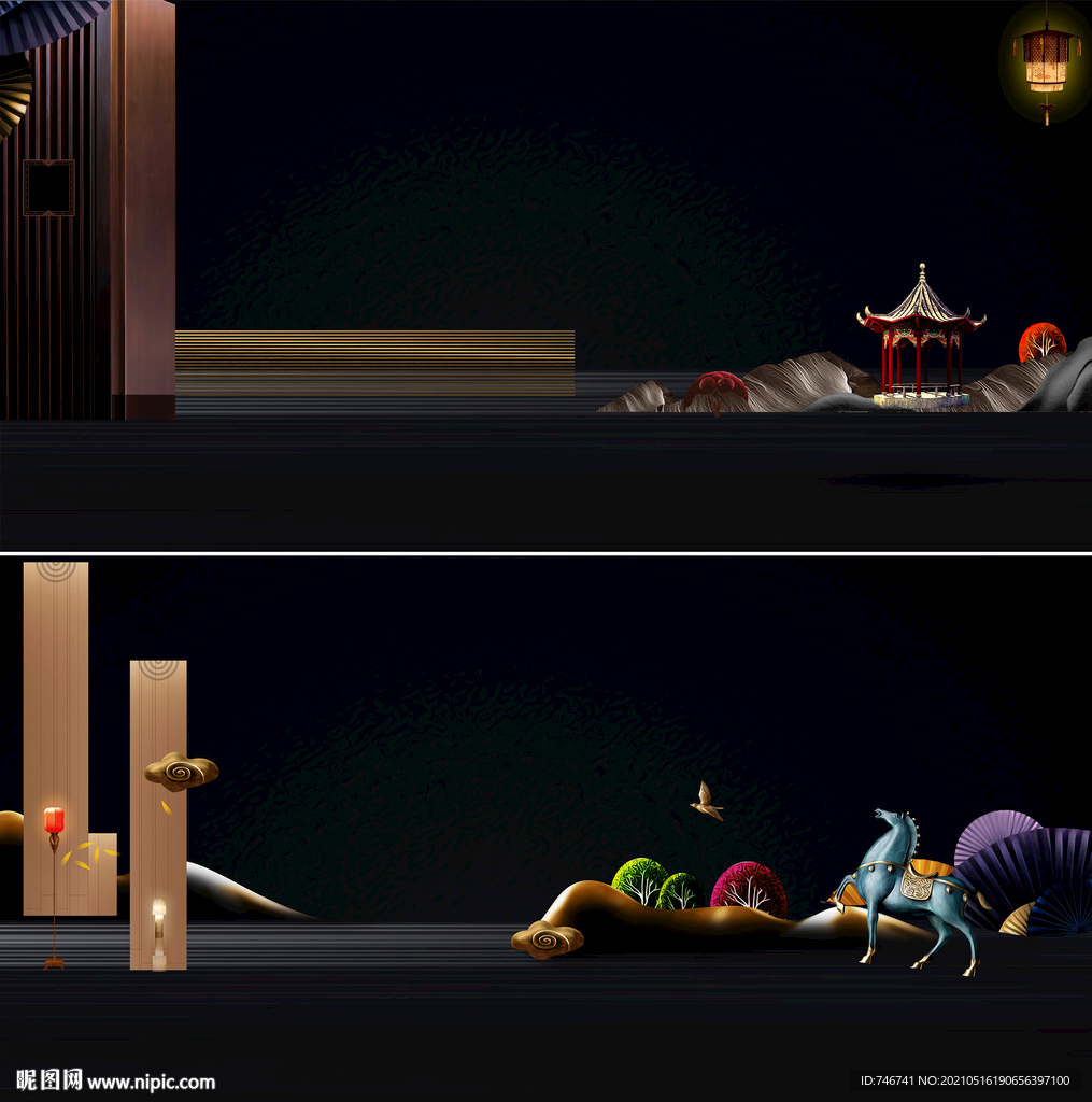 地产中式围挡素材