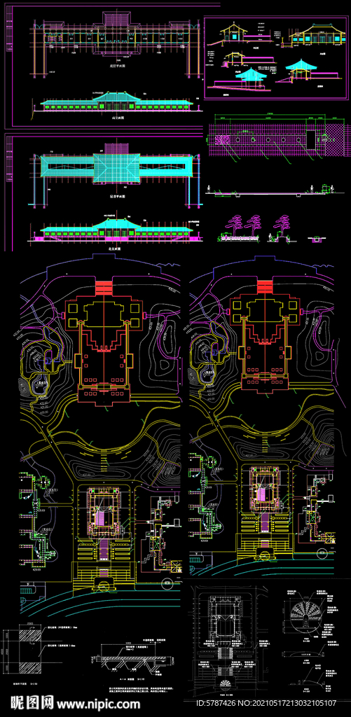 公园大门建筑图纸