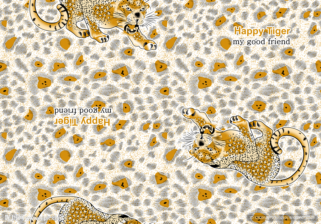 数码印花豹纹豹子