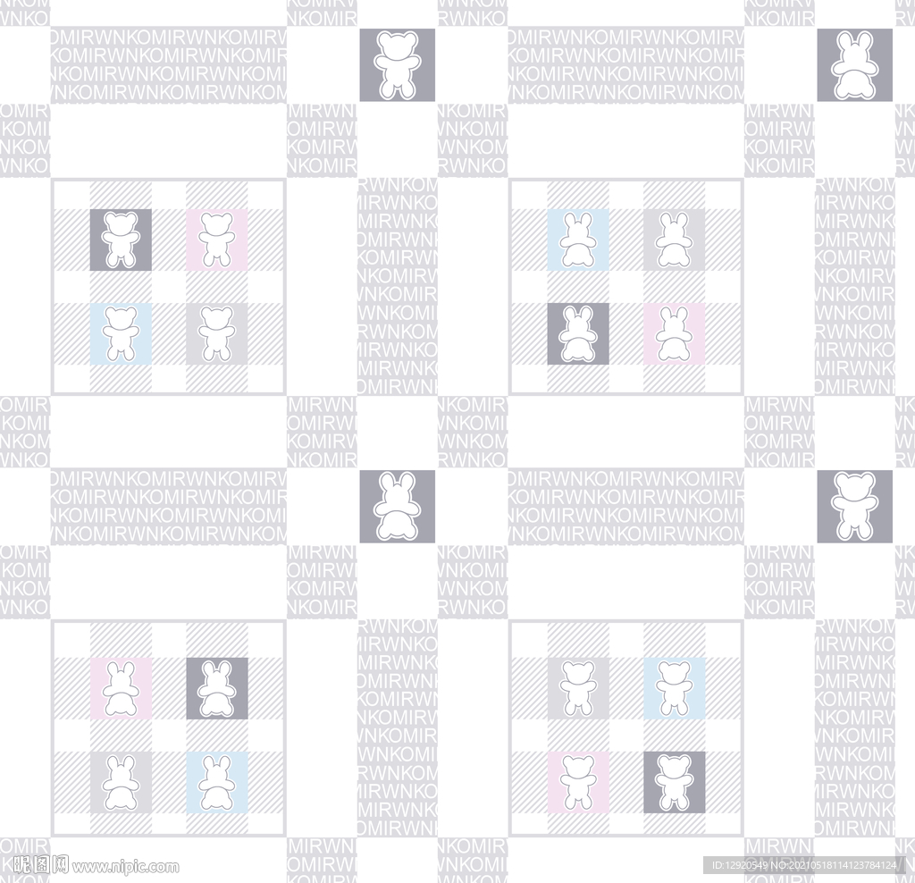 大牌卡通字母格子