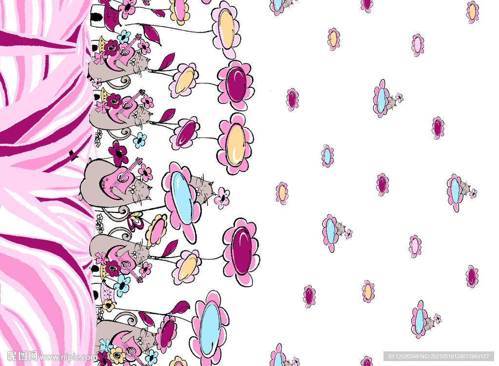 大牌卡通定位老鼠花朵