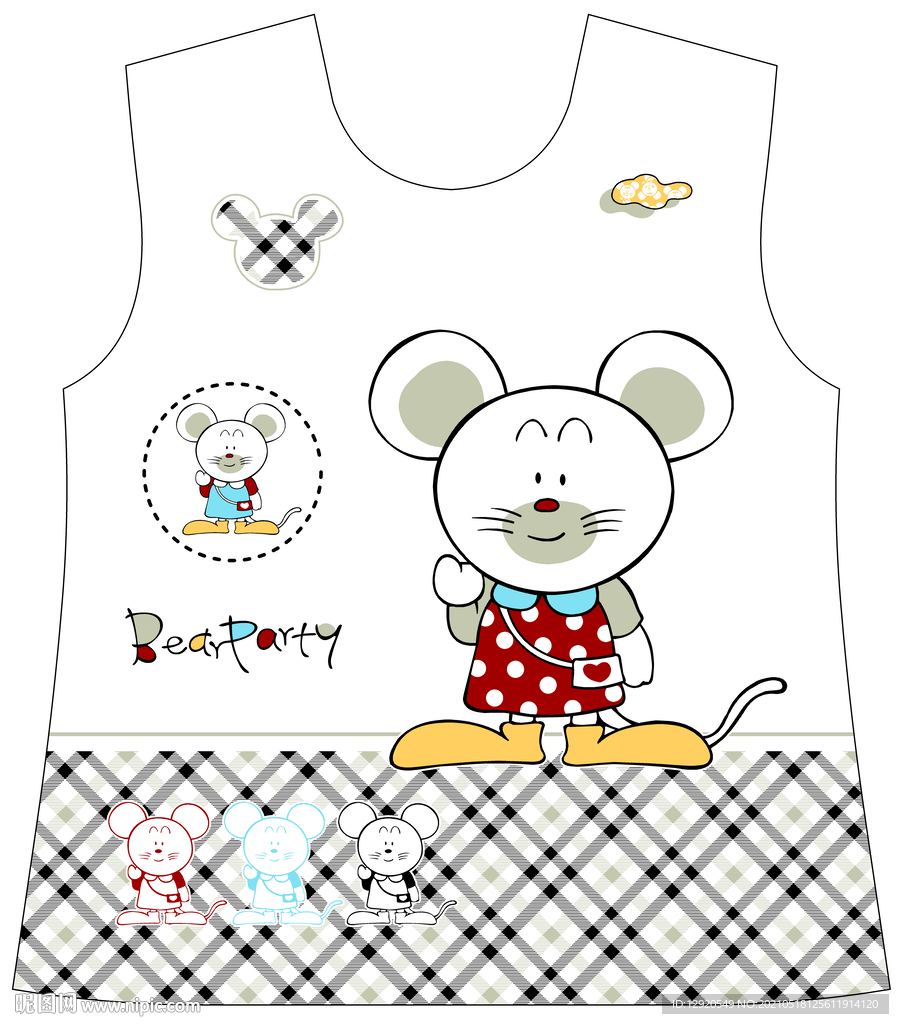 大牌卡通裁片定位老鼠