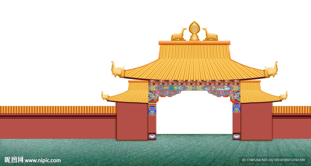 藏式大门  藏式花纹