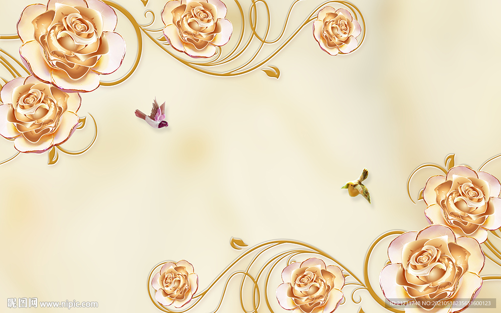 彩雕花卉大理石电视背景墙