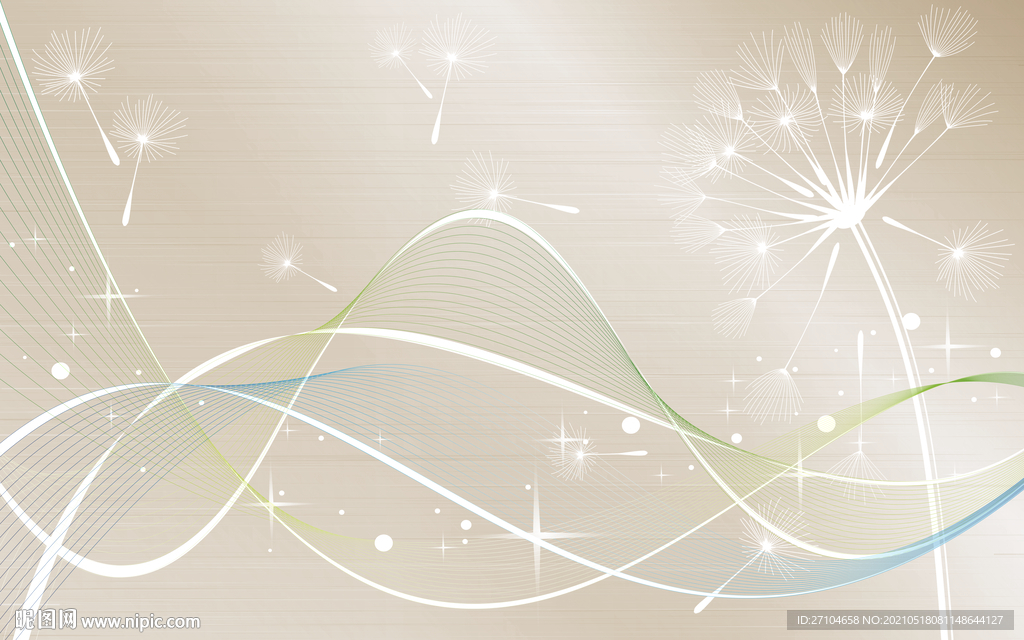 简约唯美蒲公英背景墙