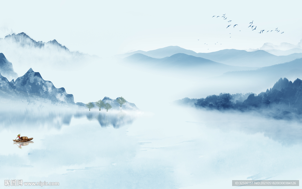 中式新山水高清画 TIF分层