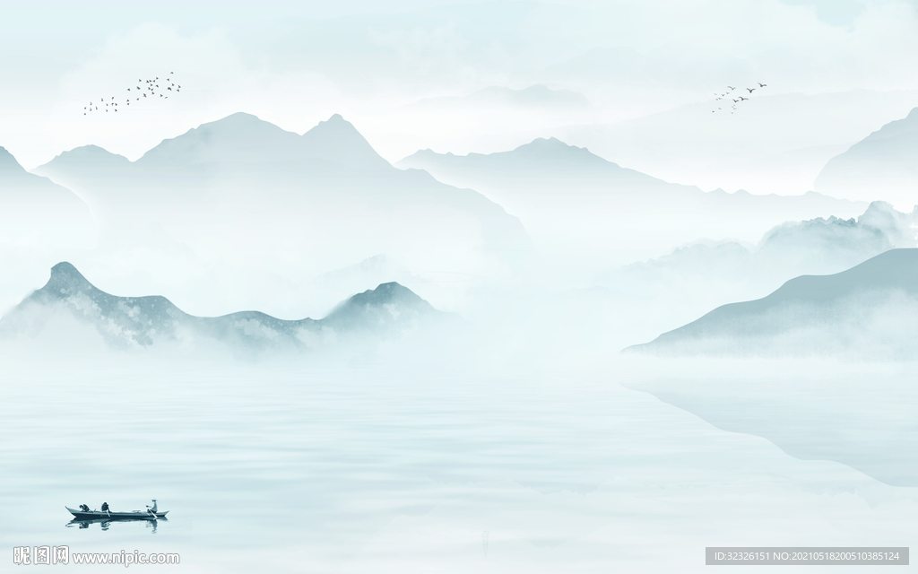 中国风新山水高清画 TIF分层