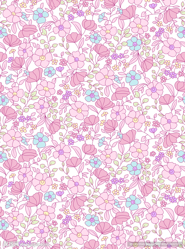 数码印花花卉乱花