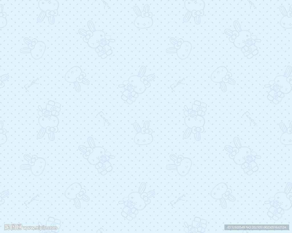 数码印花卡通兔子圆点