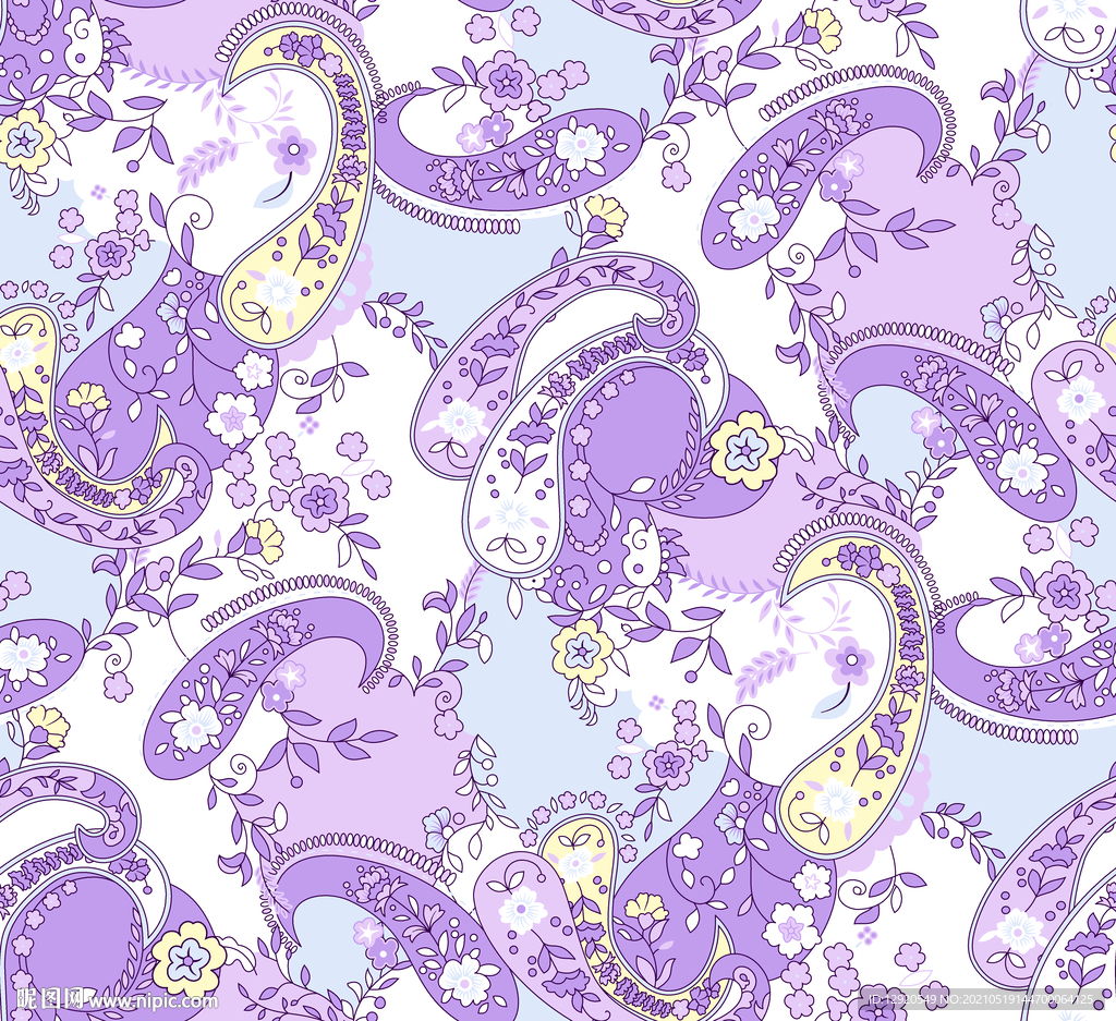 数码腰果碎花花朵