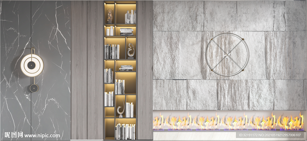 现代客厅沙发电视背景墙3D墙纸