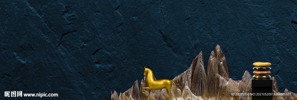 新中式质感石纹地产豪宅户外