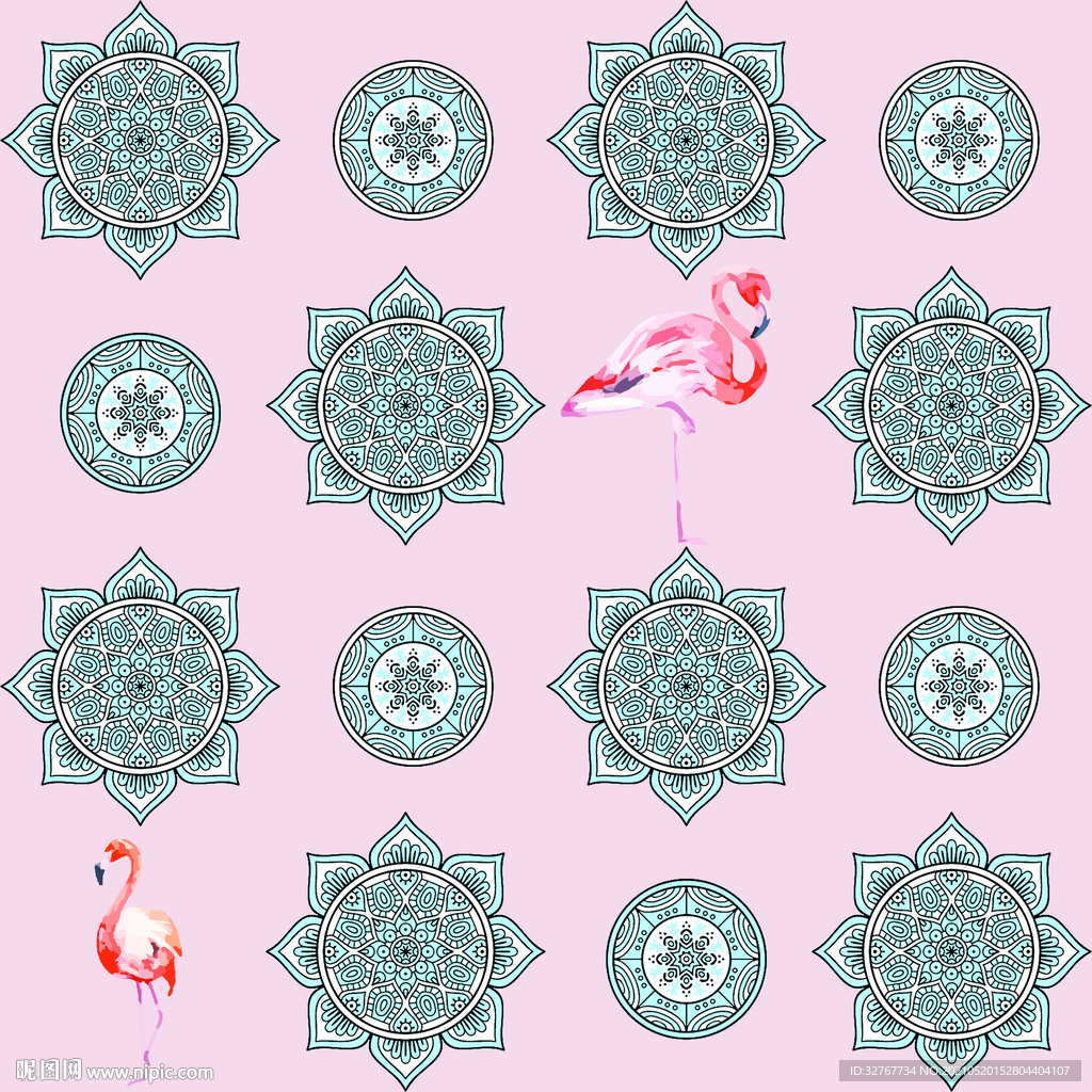 中国风 火烈鸟 窗花