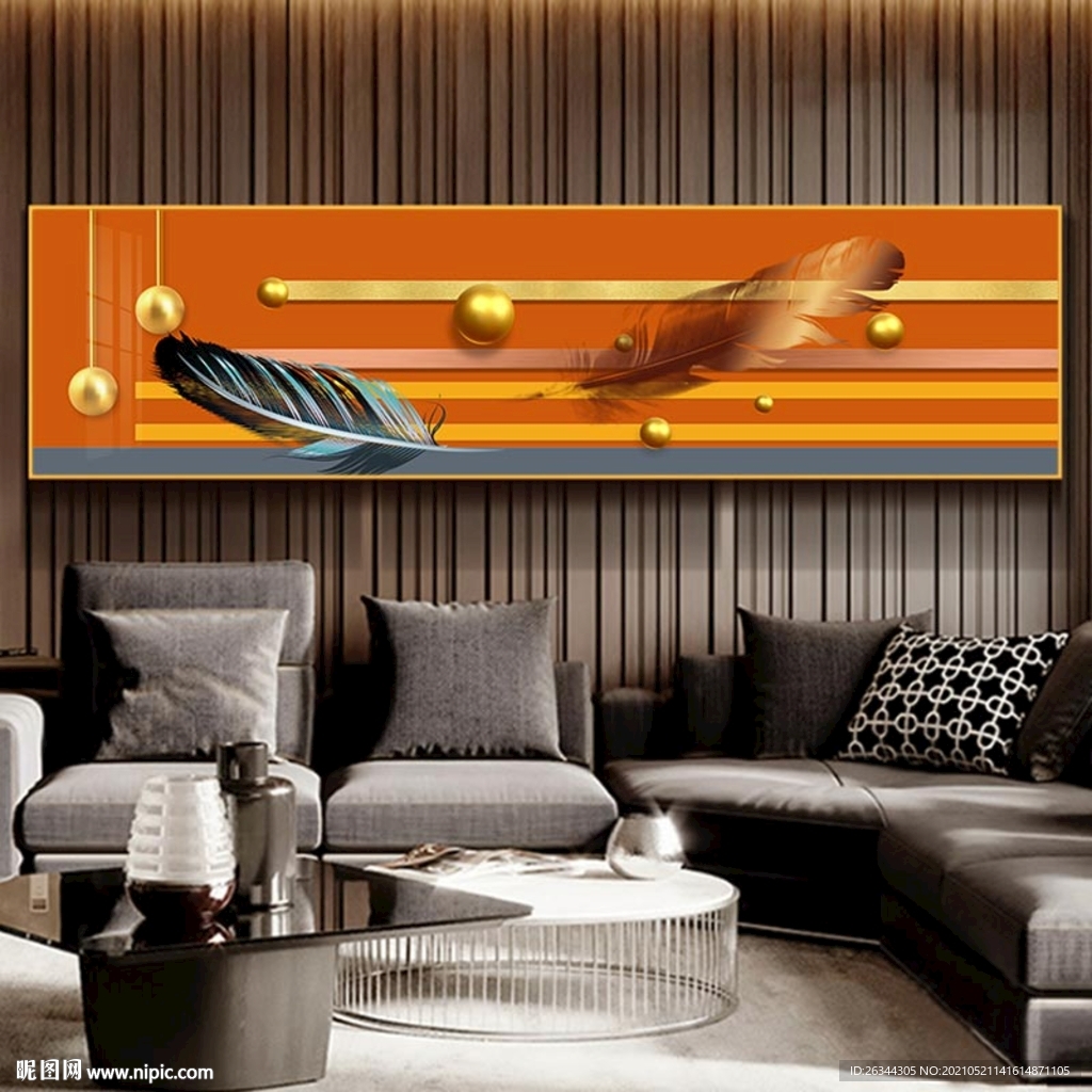 羽毛轻奢装饰画