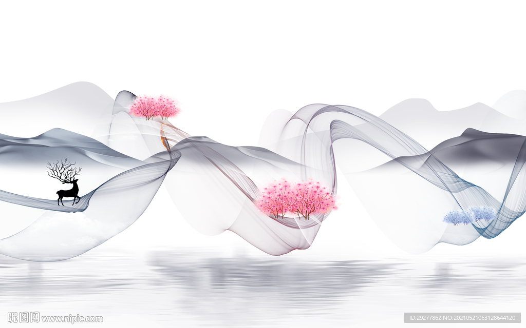 人气简约高档山水 tif分层