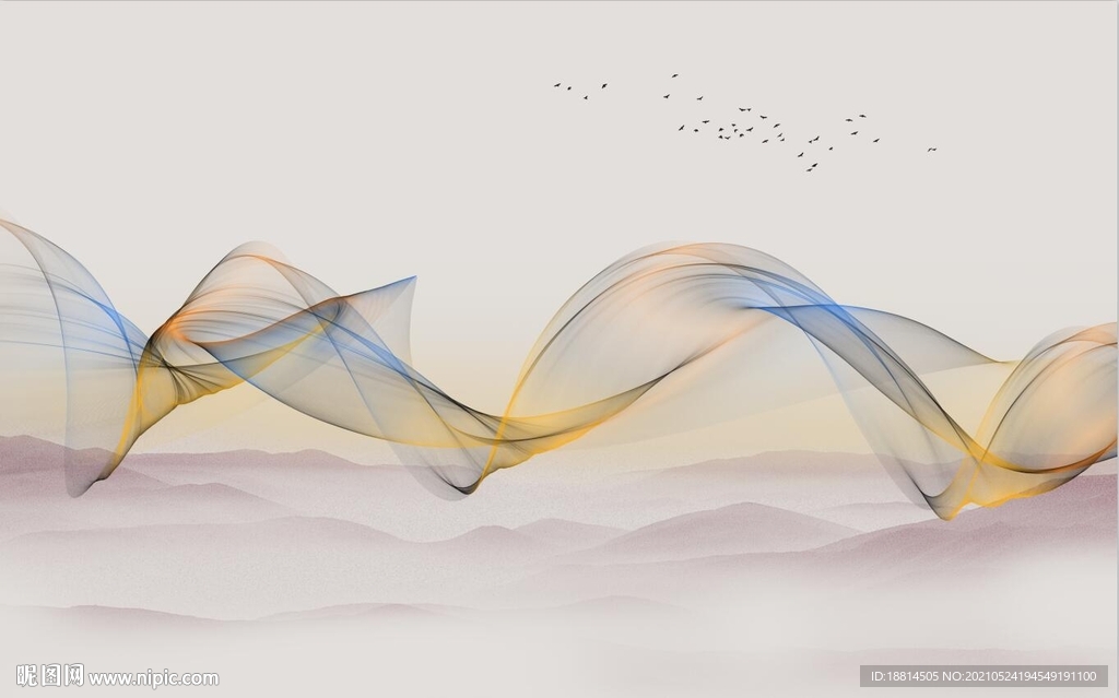 新中式曲线背景墙