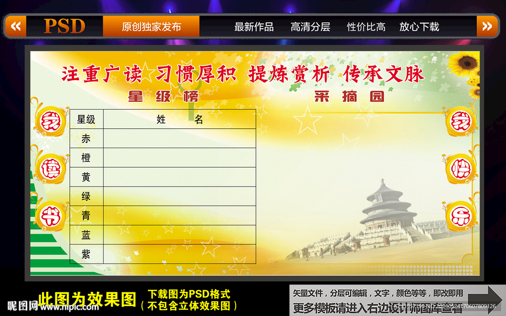 我读书我快乐星级榜版面