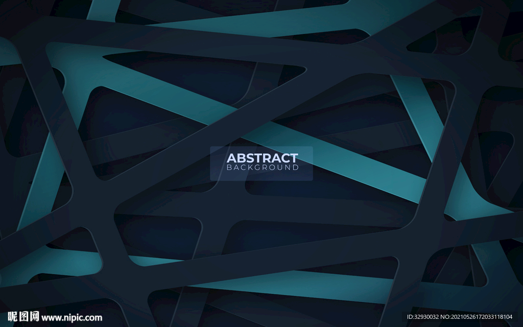 蓝色科技梦幻晶格多边形背景