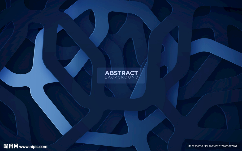 蓝色科技梦幻晶格多边形背景