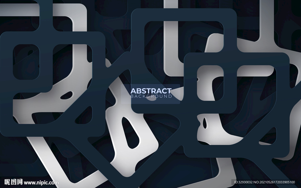 蓝色科技梦幻晶格多边形背景