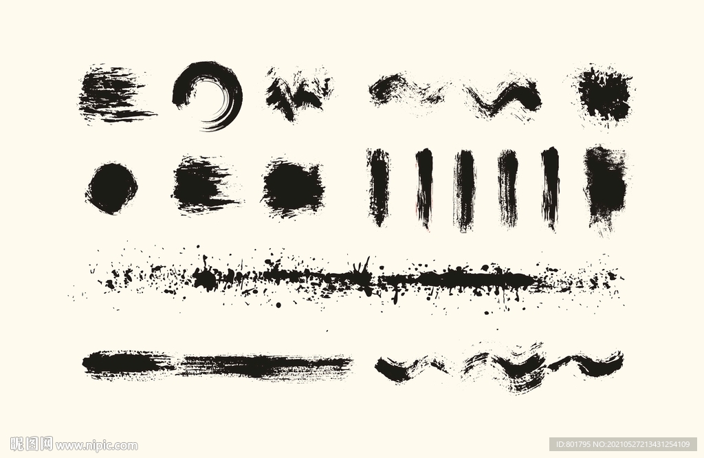 全矢量毛笔笔触 书法 涂鸦