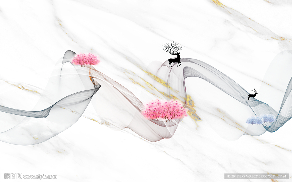 高档 客厅新无框画 tif分层