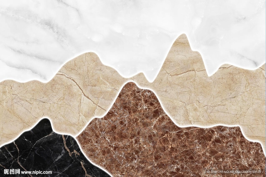 轻奢风大理石抽象水墨山水画