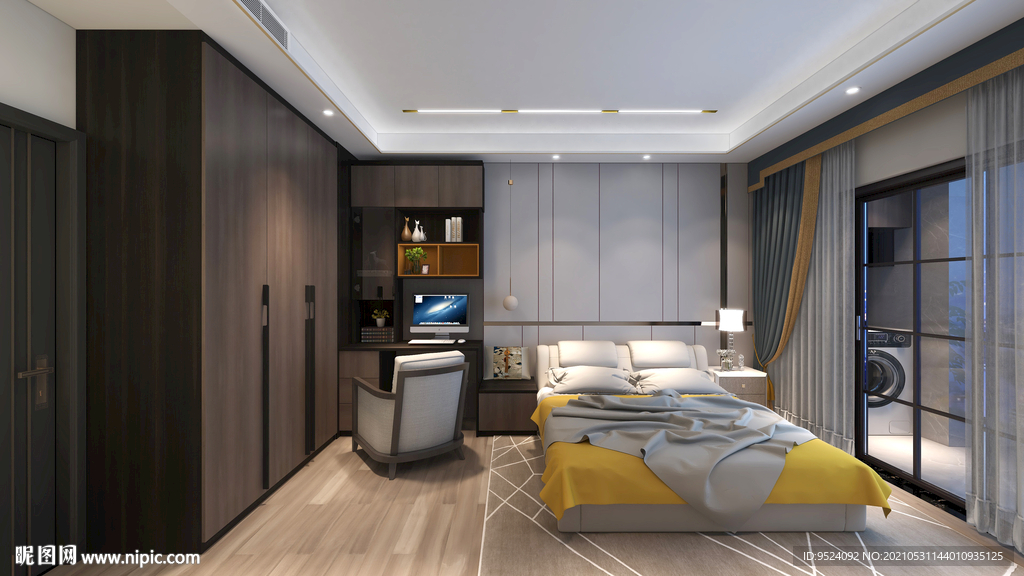 主卧衣柜背景墙