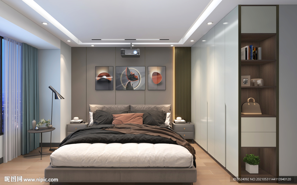 主卧背景墙衣柜