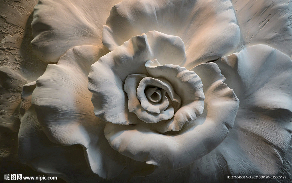 抽象浮雕花艺术背景墙