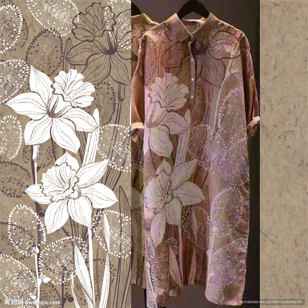 大牌女装 手绘花