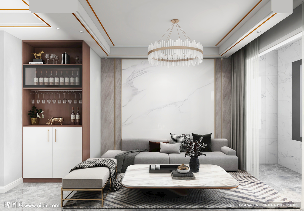 现代轻奢背景墙