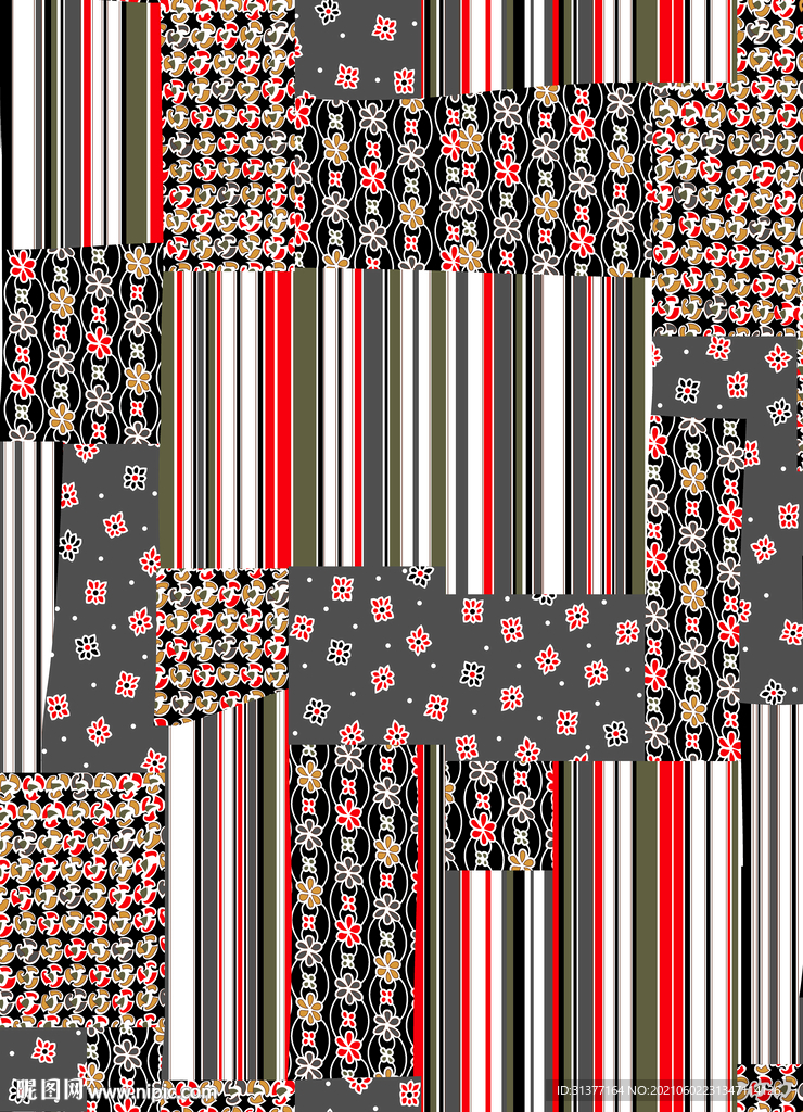 民族风格子小碎花