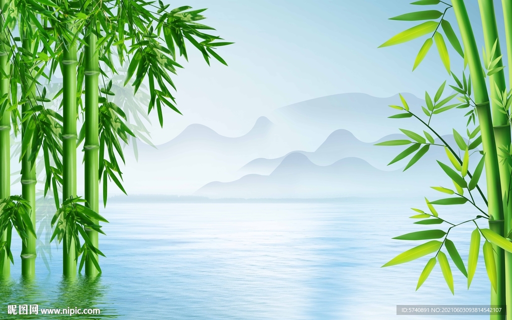 竹子电视背景墙