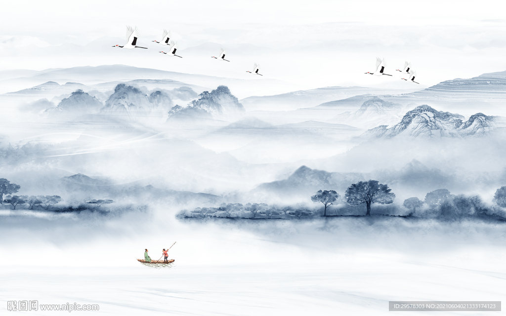 最新新款中式山水 tif分层