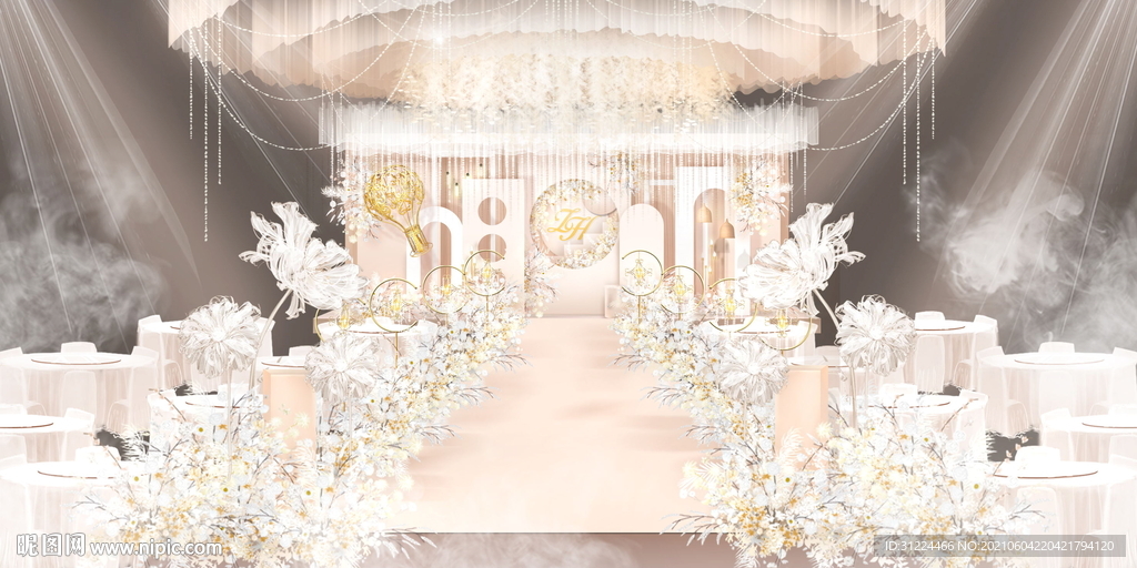 香槟粉婚礼肉粉色婚礼