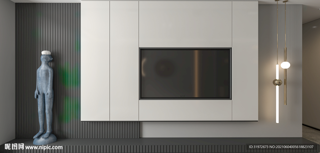 现代客厅沙发电视背景墙3D墙纸