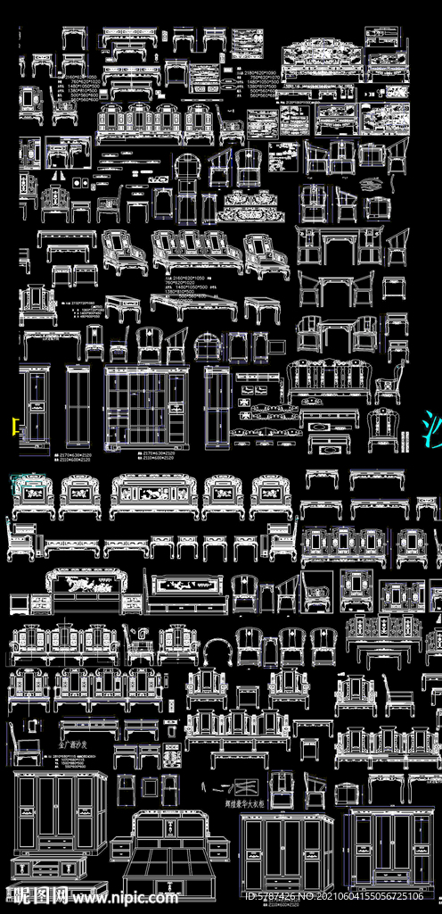 中式家具CAD图库