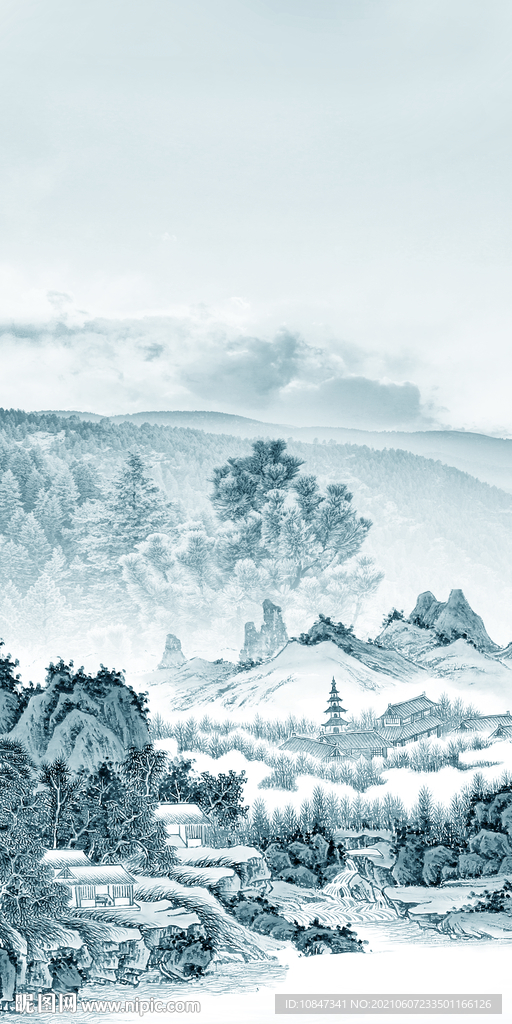 高档山水唯美玄关 TIF分层