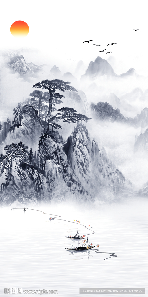 人气 山水唯美玄关 TIF分层