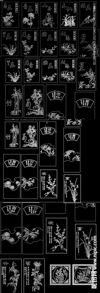 中国十大名花CAD图库