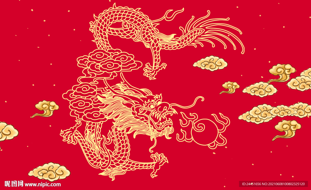 古典中国龙装饰画背景底纹