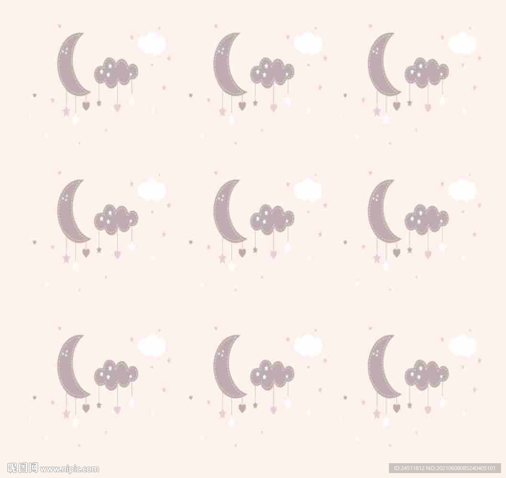 月亮 白云 星星 硅藻泥