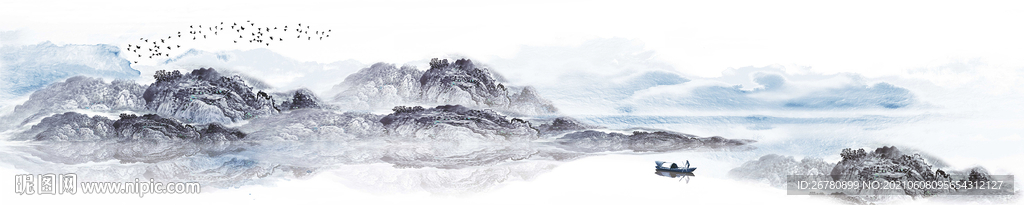 中式水墨山水景观